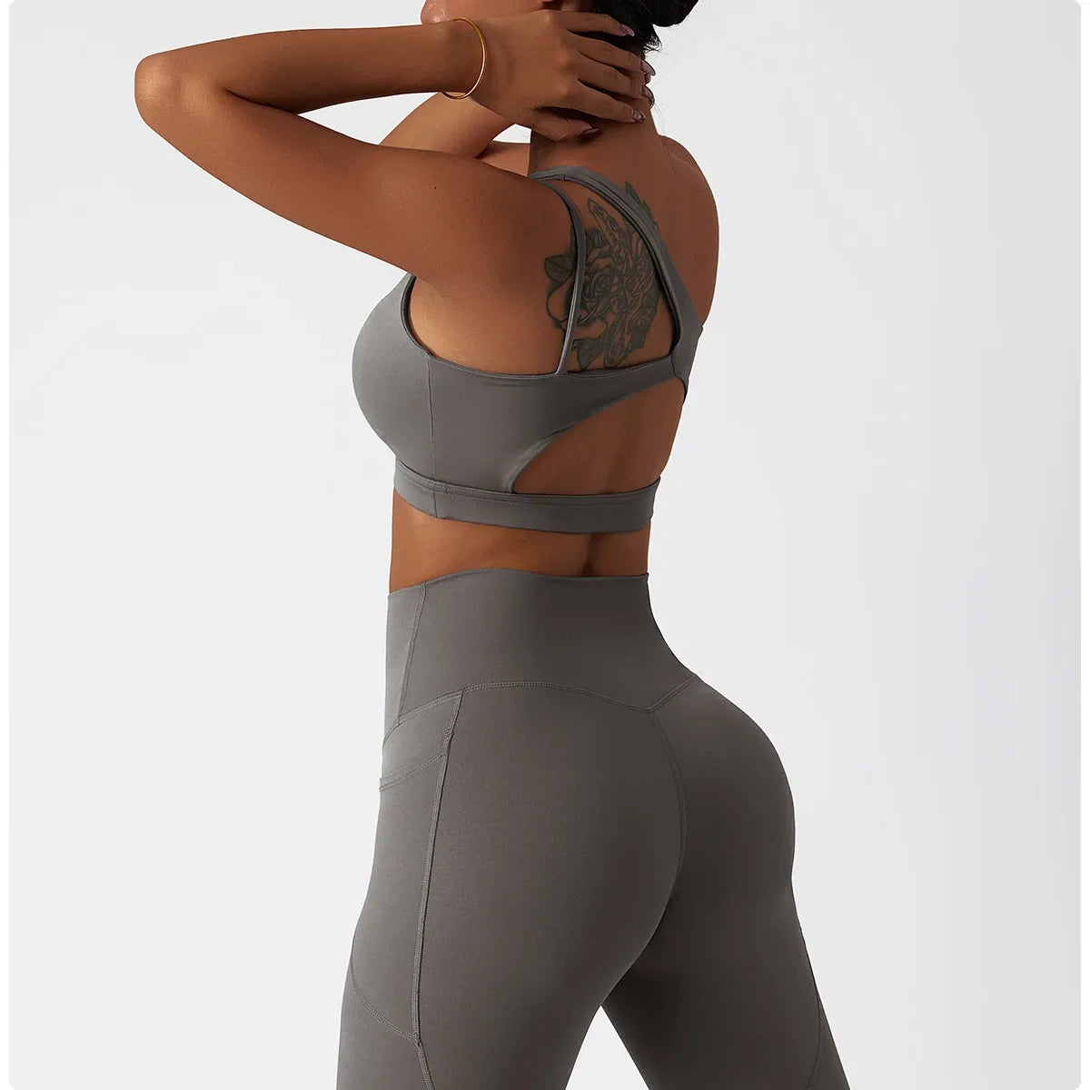 Comfort Single Strap Yoga Bra Chest Pad Running Sports Bra Gym Top Women Stretch Pull Up Underwear Women Vest Fitness Tank Top