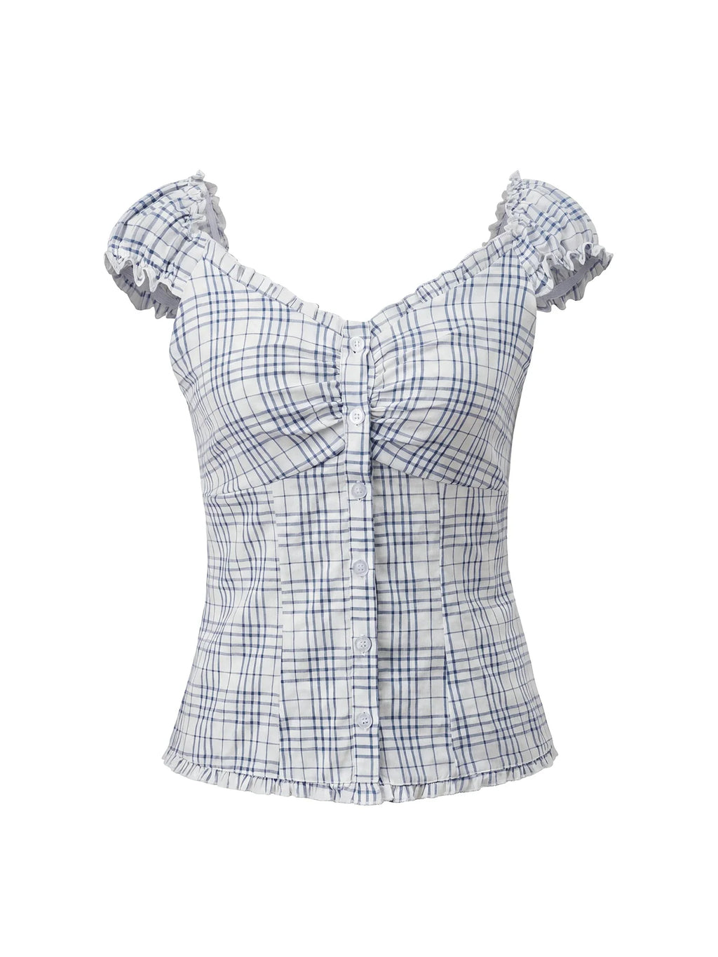 Women Summer Tops and Blouse Short Sleeve Square Neck Button Down Shirts Y2K Retro Casual Daily Streetwear