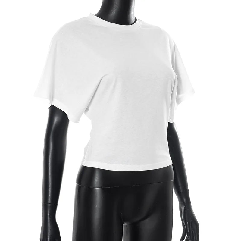 Fashion Casual Solid Gray Cropped T-shirt 2026 Woman Clothes O-neck Corset Tops Streetwear Girls Summer Autumn Short Tee Shirts
