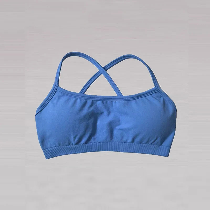Gathering Shock-proof and Beautiful Back Seamless Sports Bras Gym Women Top Crop Tube Yoga Tops Fitness Scrunch Bum Workout Suit