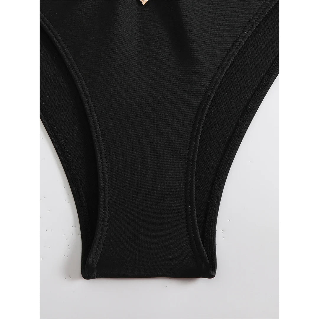 2026 Halter Cut Out High Waist Bikini Female Swimsuit Women Swimwear Two-pieces Bikini set Padded Bather Bathing Suit Swim V6256