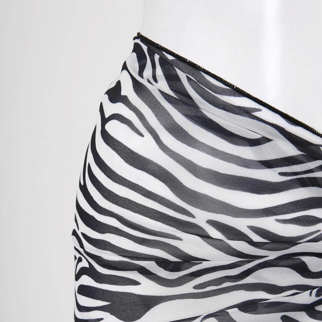 Women Sheer Wrap Cover Up Skirt Beach Wrap Bikini Leopard Print Zebra Stripes Beach Skirt For Swimwear Summer Bathing Suit