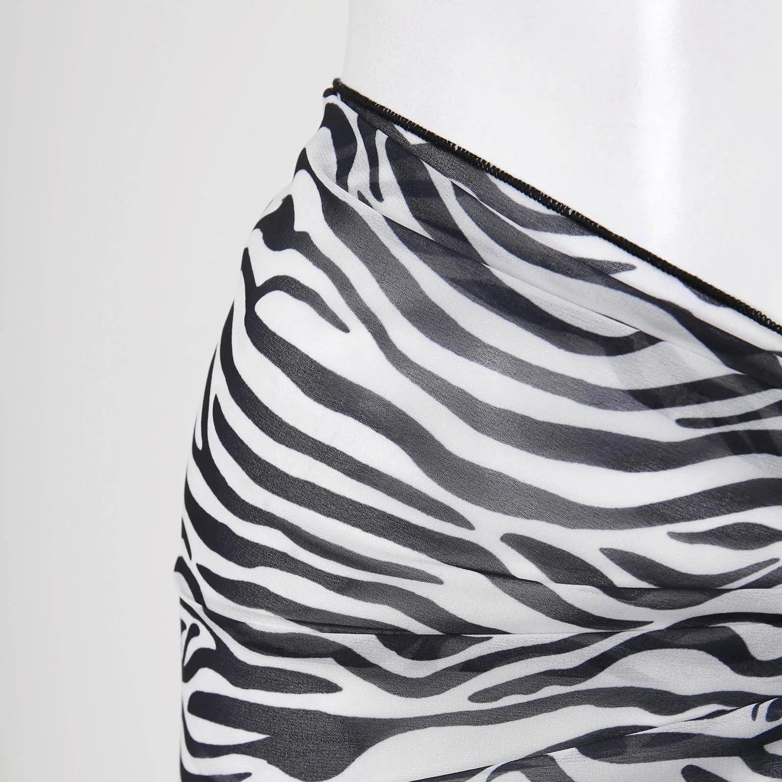 Women Sheer Wrap Cover Up Skirt Beach Wrap Bikini Leopard Print Zebra Stripes Beach Skirt For Swimwear Summer Bathing Suit