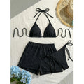 4 Colors Sexy Halter Bikini Female Swimsuit Three-pieces Bikini set With Shorts Women Swimwear Bather Bathing Suit Swim V7843W