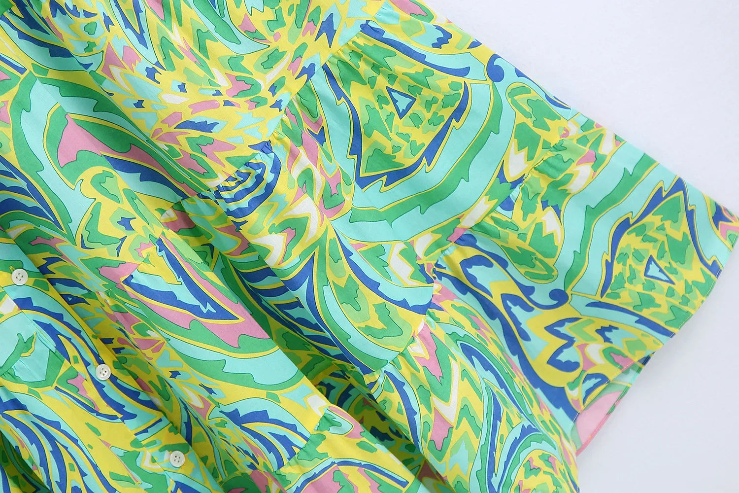 Foridol Paisley Print Shirt Dress Elegant Autumn Spring Green Dress Floral Print Boho Female Maxi Dress Long Sleeve Vestido 2025