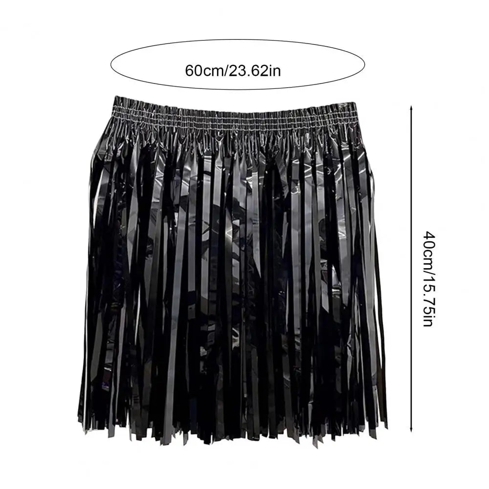 Sequin Cheerleading Team Dress for Adults Kids Rain Skirt Dance Costume Streamer Fringe Half Skirt for Beach Parties