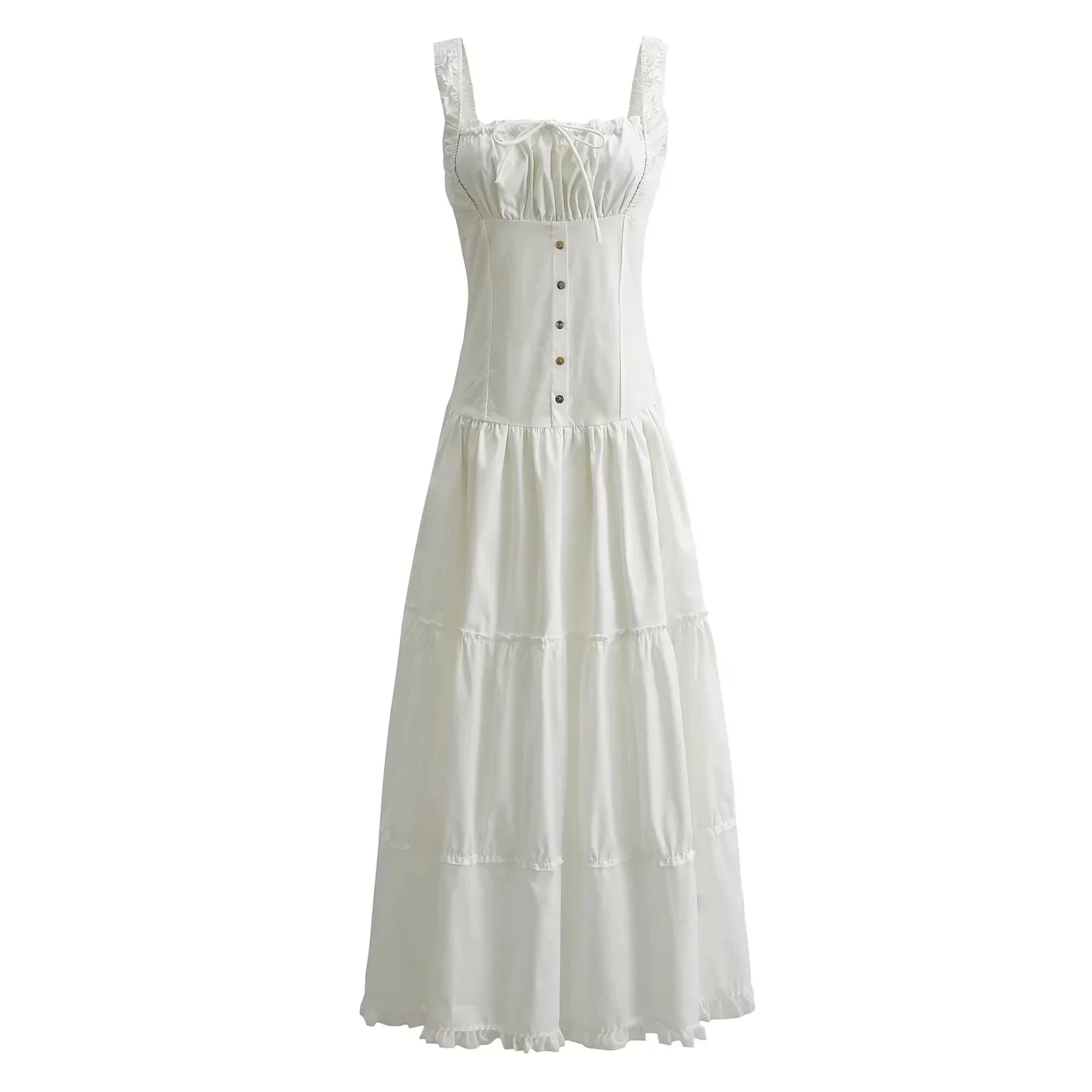 Bowknot White Summer Women's Dress Elegant Tank Beach Long Sundress Vestidos Sleeveless Holiday Chic Black Slim Maxi Dress 2025