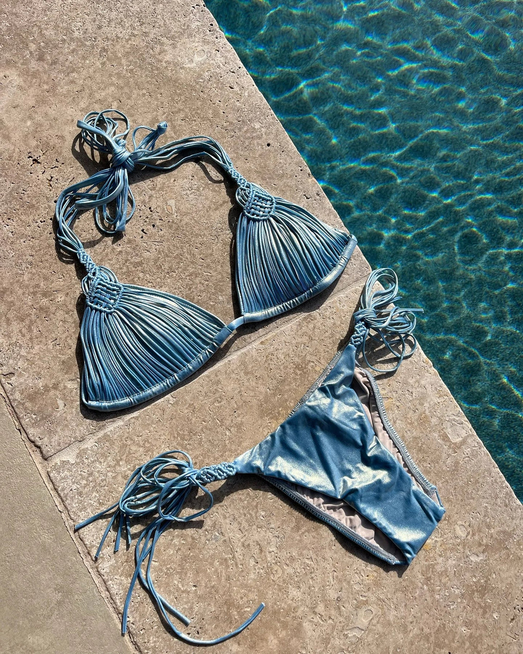 New Bandage Stripes Brazilian Bikini Swimwear Women's Swimsuit Two Piece Set Female Sexy Lace up Mujer Beachwear Summer