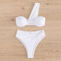 Brown One Shoulder Bikini High Waist Sexy Swimsuit Women 2026 Solid Swimwears Bathing Suit Bandeau Bikinis Sets De Mujer Biquini