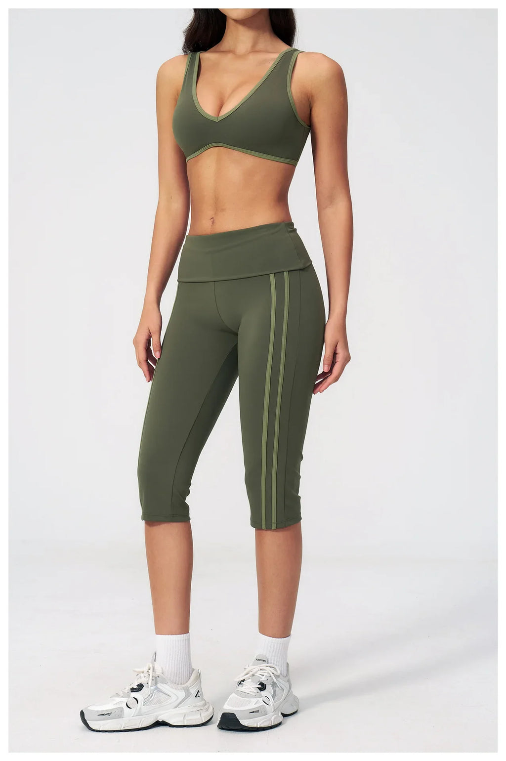 Summer Color Blocked Yoga Sets Women Slim Sports Bra High Waist Pants Fitness Suits Outwear Gym Running Push Up Workout Clothes