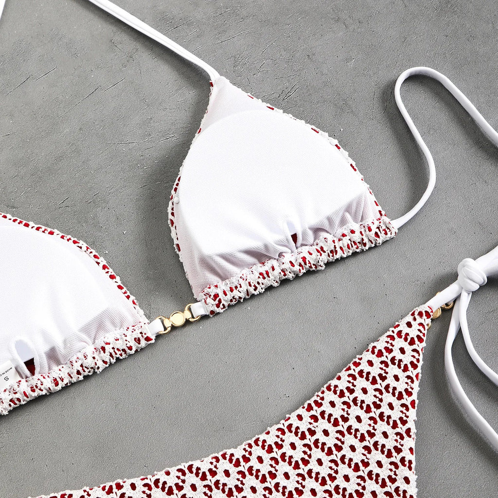 2026 Halter String Bikinis Sexy Triangle Swimsuit Women Plaid Swimwear Female Bathers Bathing Swimming Swim Suit Beachwear