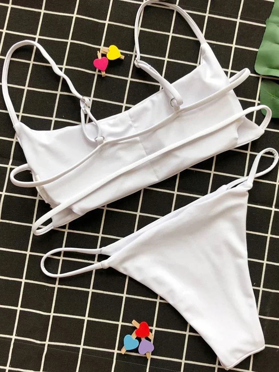 Sexy Mini Micro Thong Bikini 2025 Women Swimsuit Female Brazilian Swimwear Two Pieces Bikini Set Striped Bathing Suit Swim Lady