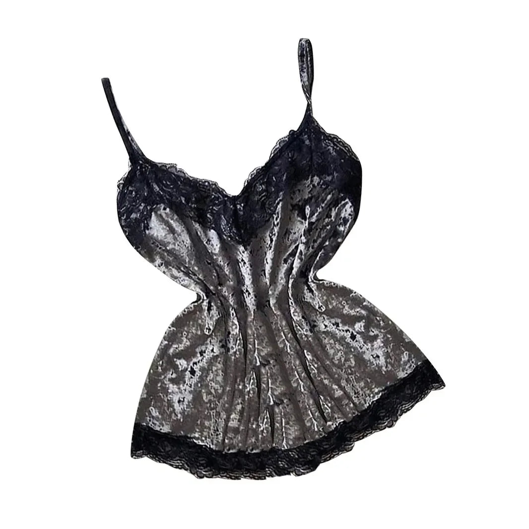 Summer Velvet Pyjamas Set for Women Sleepwear Sleeveless Straps Nightwear Lace Trim Cami Top and Shorts Sets Sexy Lingerie
