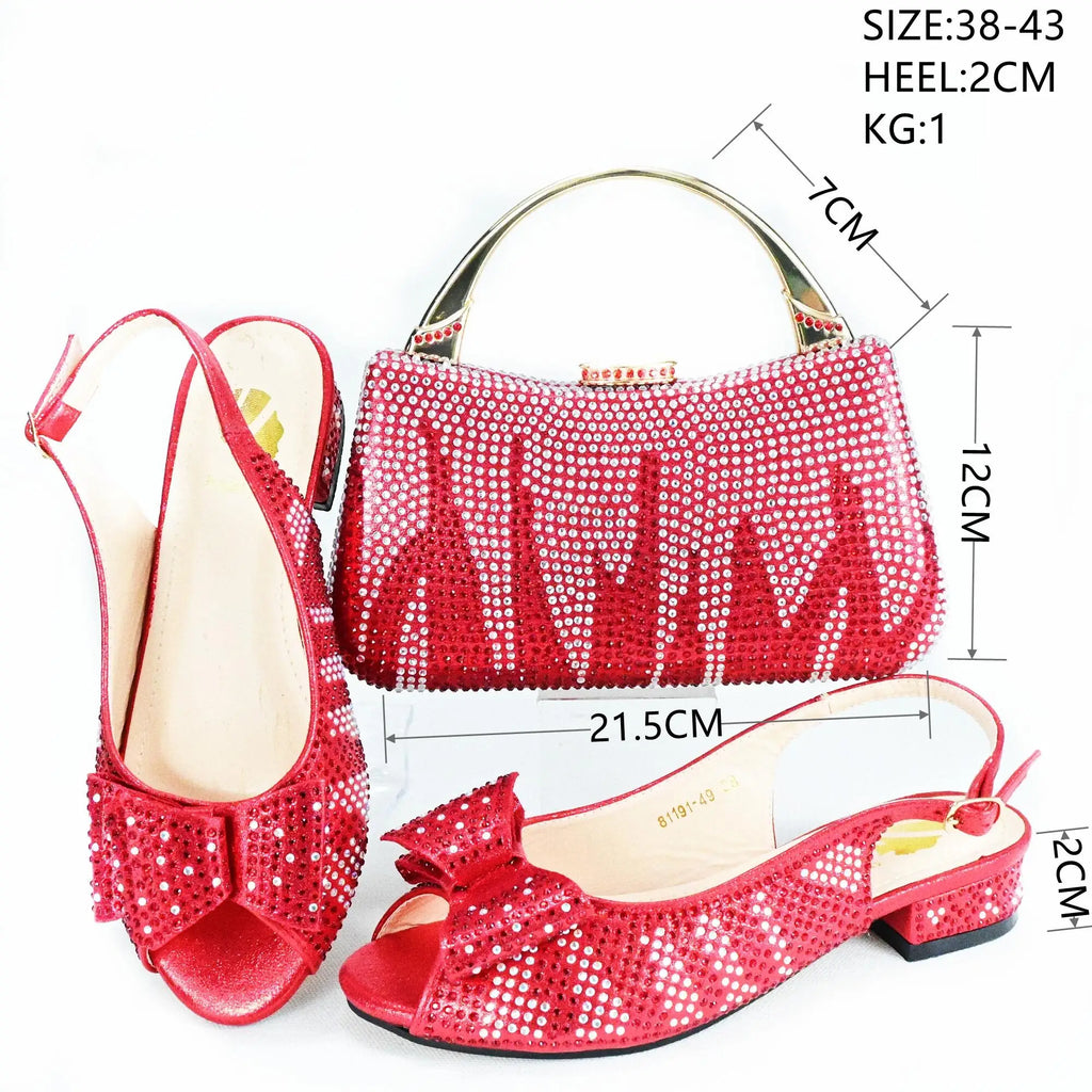 Doershow nice African Shoes And Bag Matching Set With blue Hot Selling Women Italian Shoes And Bag Set For Party  HAS1-10