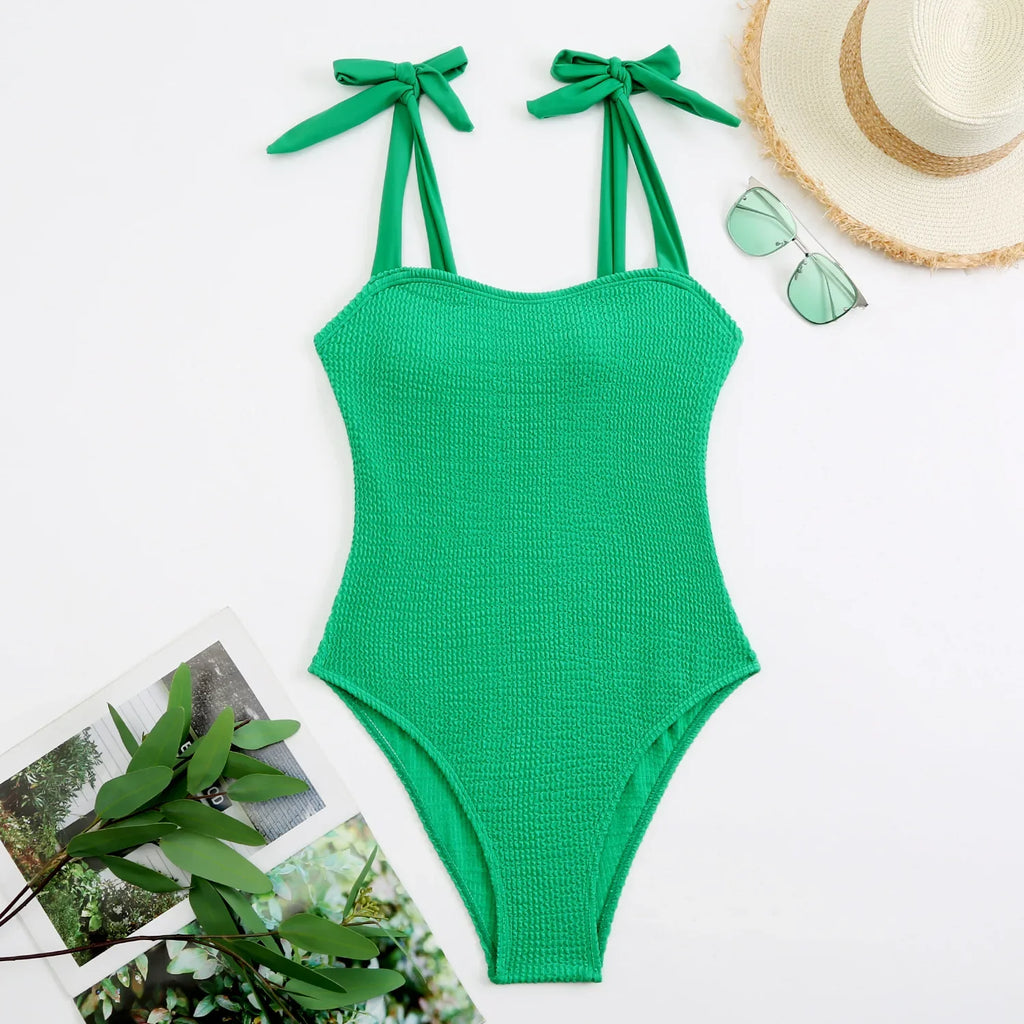 2026 Strappy Swimsuit One Piece Solid Vintage Swimwear Women Bathing Swimming Swim Suit Female Padded Summer Beachwear