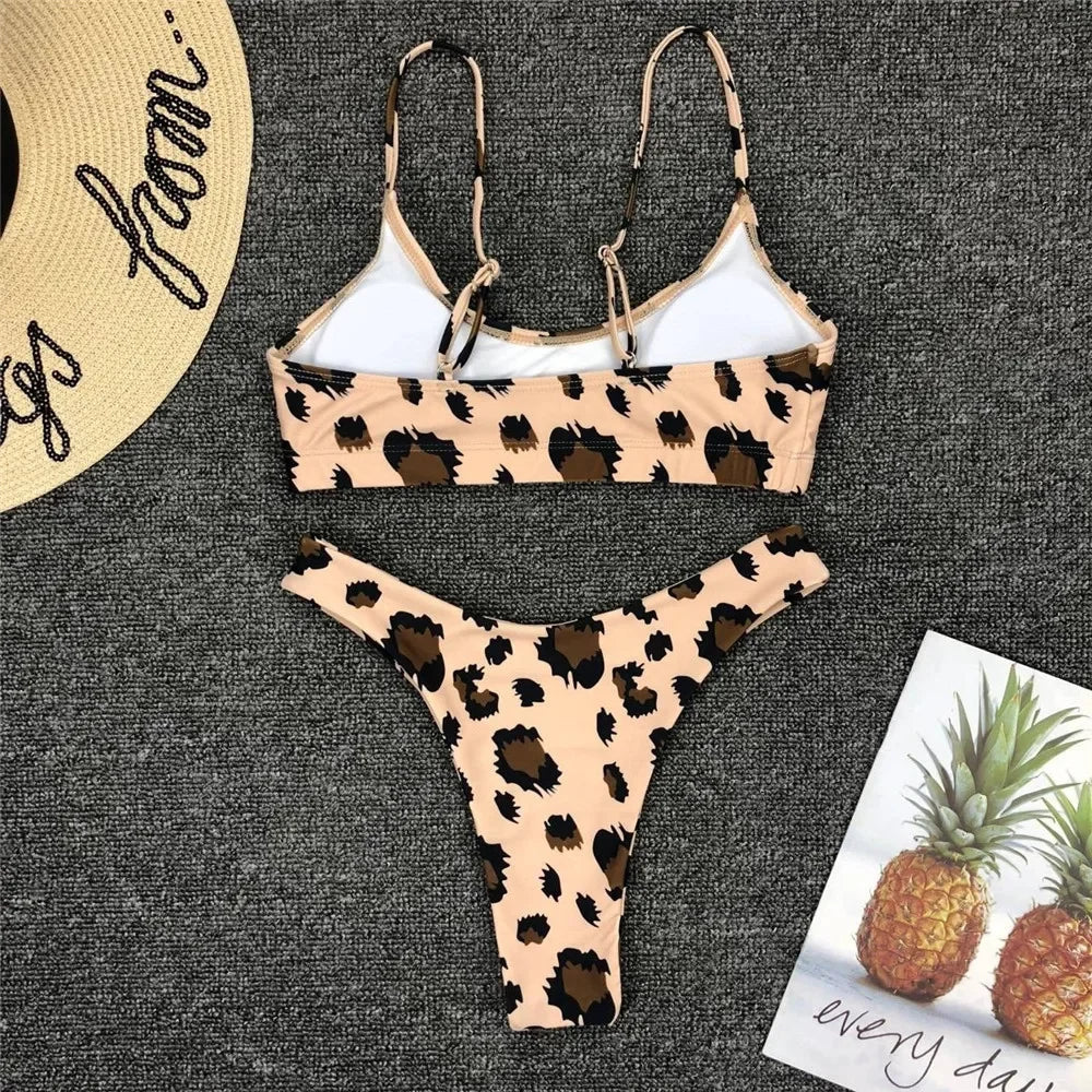 2026 Snake Leopard Brazilian Bikini Female Swimsuit Women Swimwear Two Pieces Bikini Set High Cut Bathing Suit Swim Beach Wear