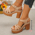 Ankle Buckle Thick High Heels Sandals Women Summer Plus Size Platform Rome Sandals Woman 2026 Super High Heeled Sandalias Mujer