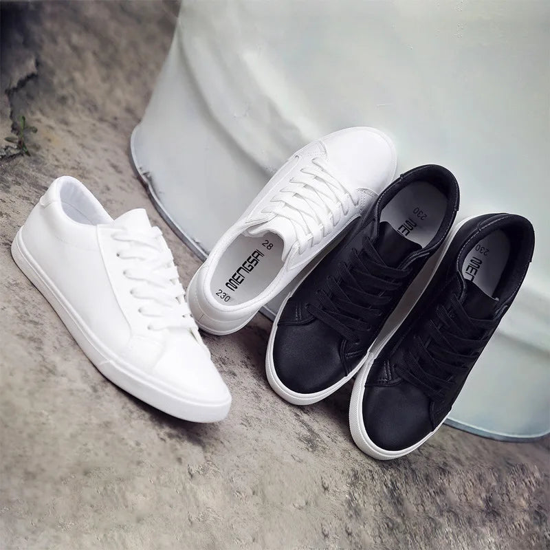 New Spring and Summer with White Shoes Women Flat Leather Canvas Shoes Female White Board Shoes Casual Shoes Female 239