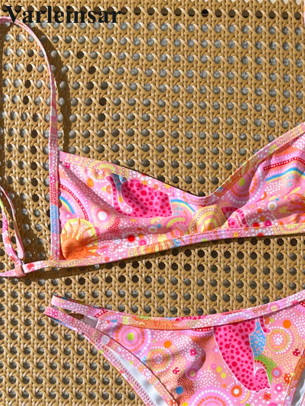 S - XL Printed Brazilian Bikini Women Swimwear Female Swimsuit Two-pieces Bikini set High Leg Cut Bather Bathing Suit Swim V8179