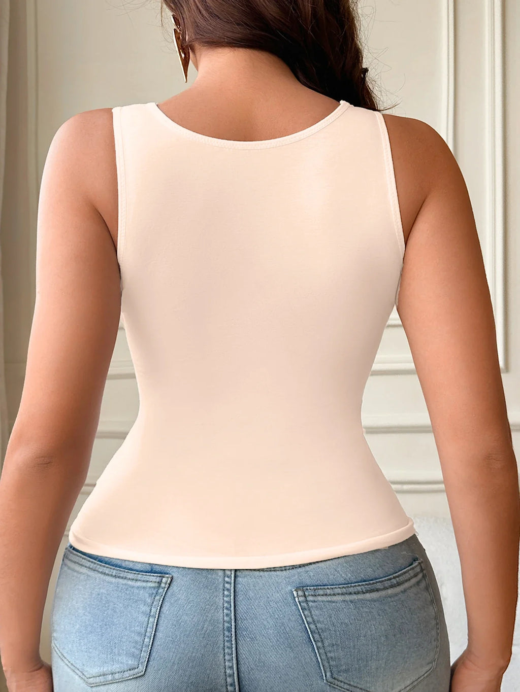 Base Layer Women's Sleeveless Tank Top Underwear Elegant Floral Lace Neckline Camisole Sexy Tops Women