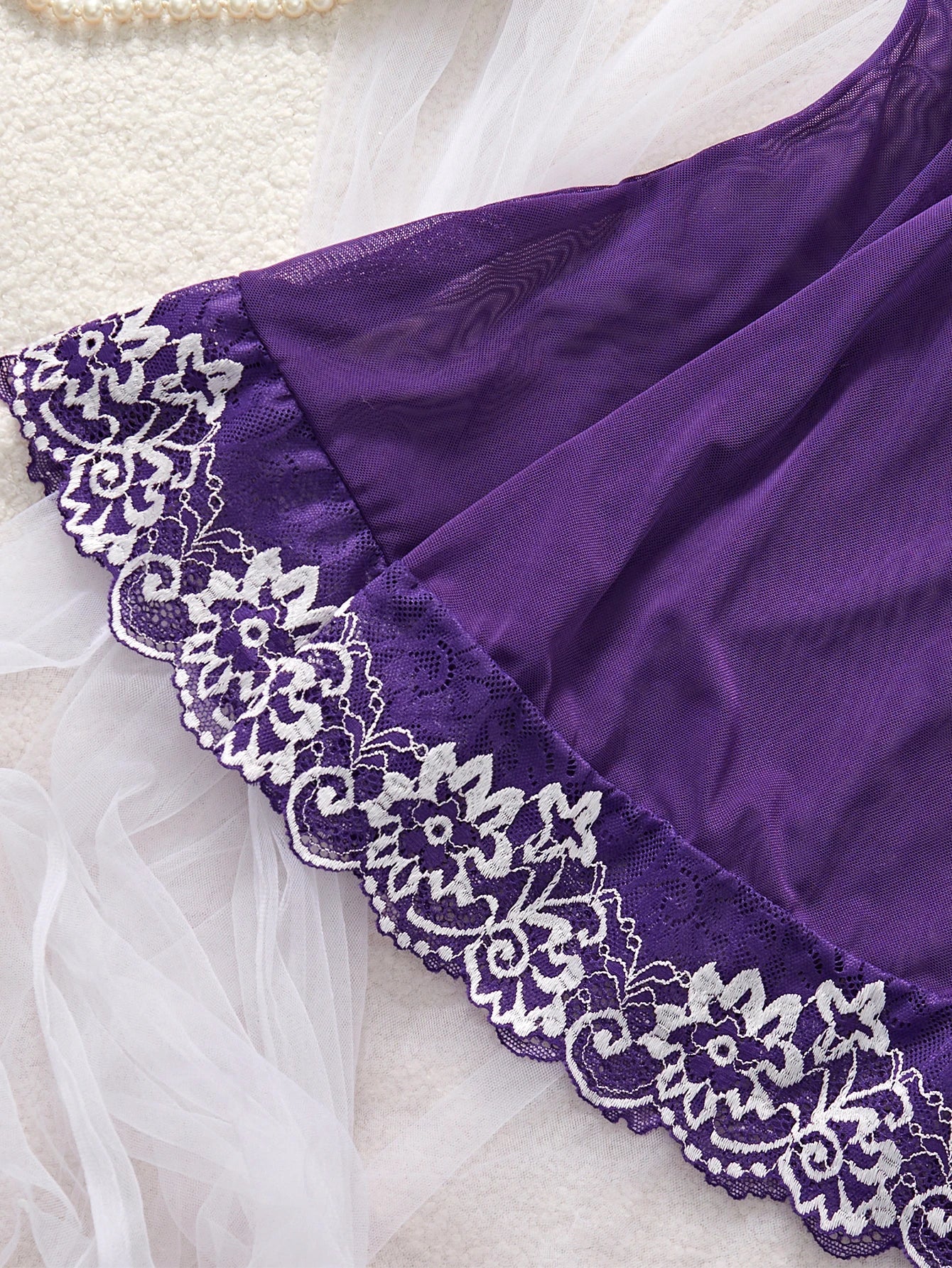 Purple Women Lace Babydoll Dress Soft Sleepwear Underwear Festival Gift