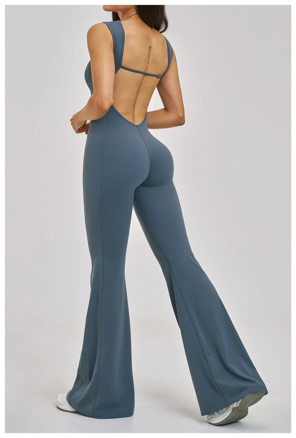 Slimming Yoga Jumpsuits Women Hollow Out Ruffles Backless Sportswear Fitness Back Hip-Lifting Leggings One-Piece Gym Bodysuits