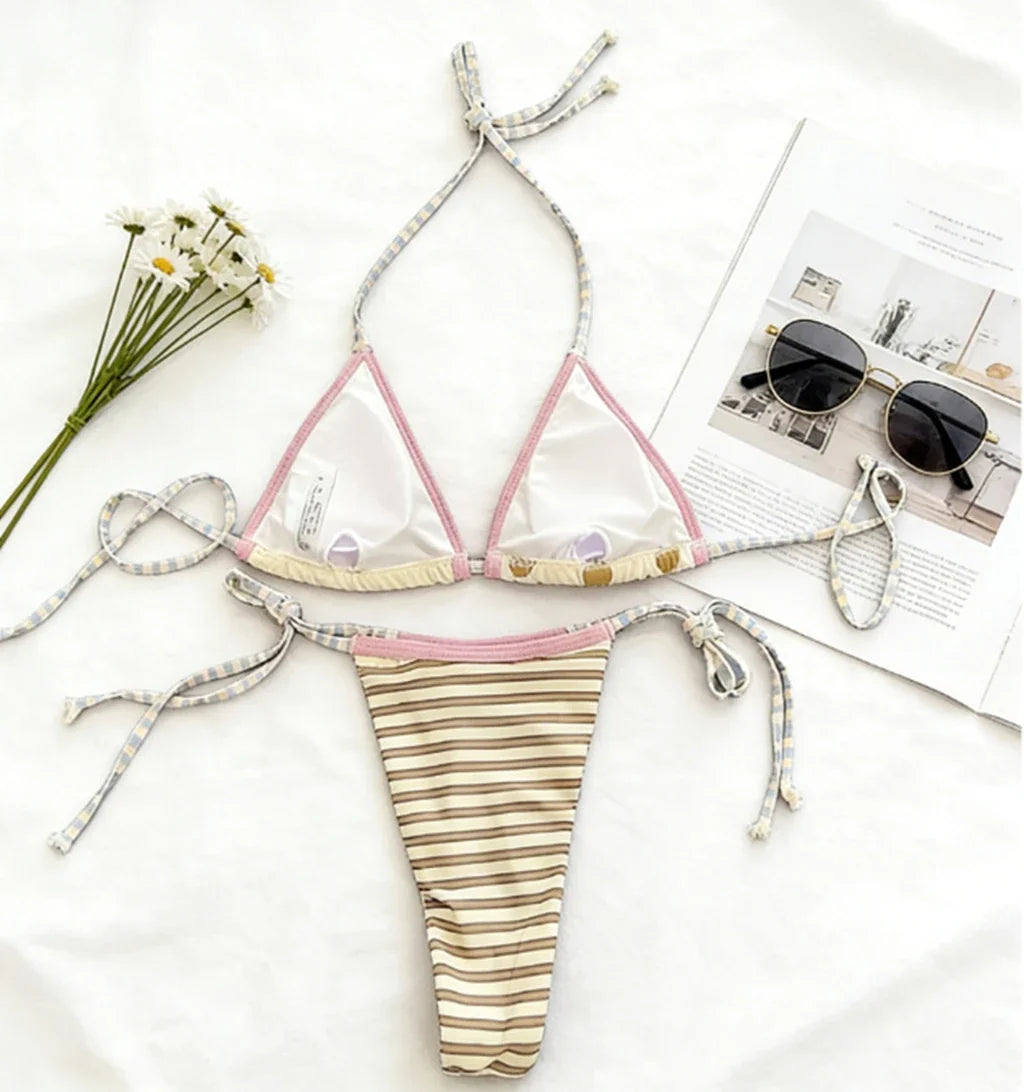 Halter Top Bikini Micro Bikinis Set 2026 Womens Swimsuit Sexy Female Thong Swimwear Bathing Suit Thong Biquini Swimming Suits