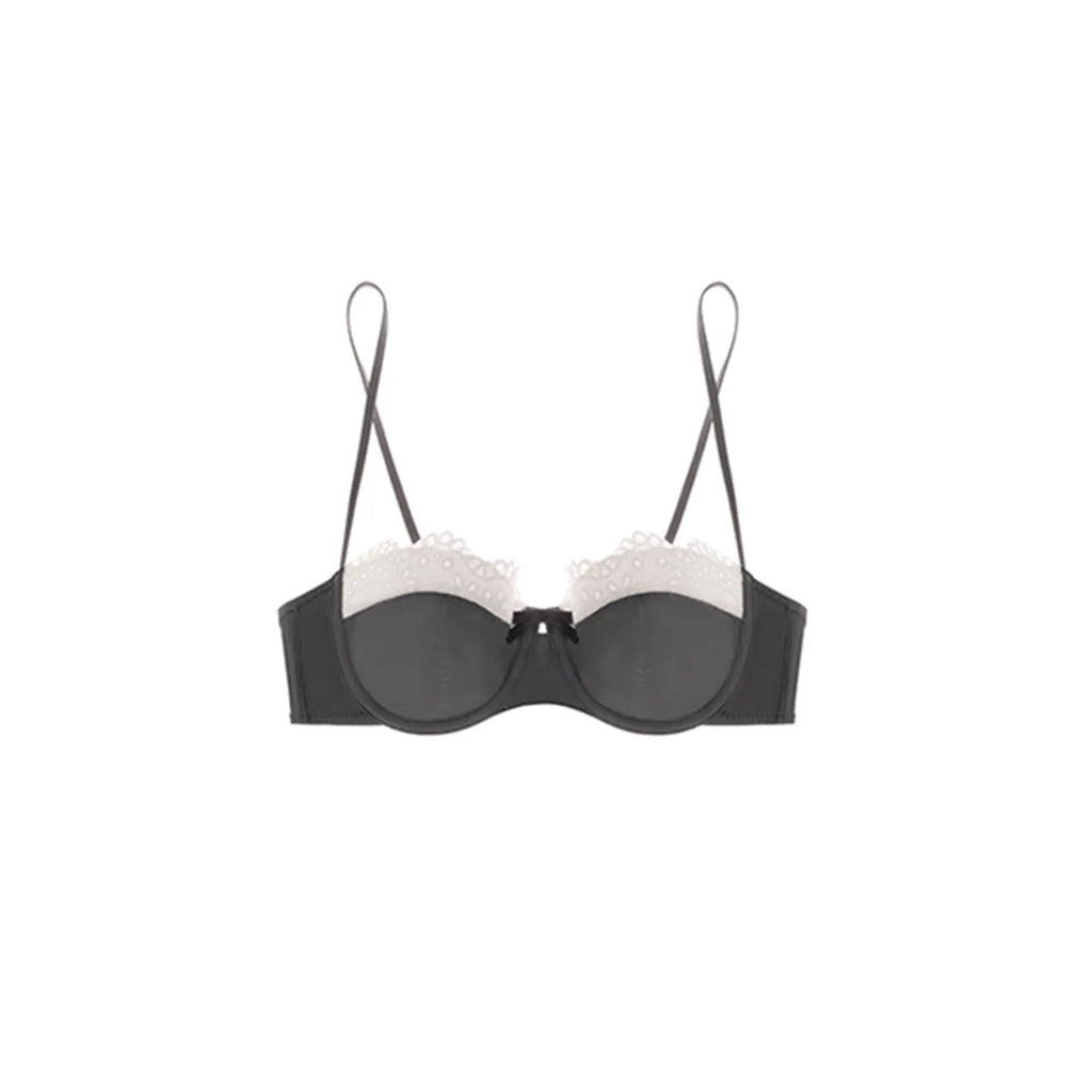 Sexy Push Up Bra Small Breasts Women, Pure Sensual Lace Lingerie Set Summer Thin No Empty Cup Gather Support Beautiful Bralette