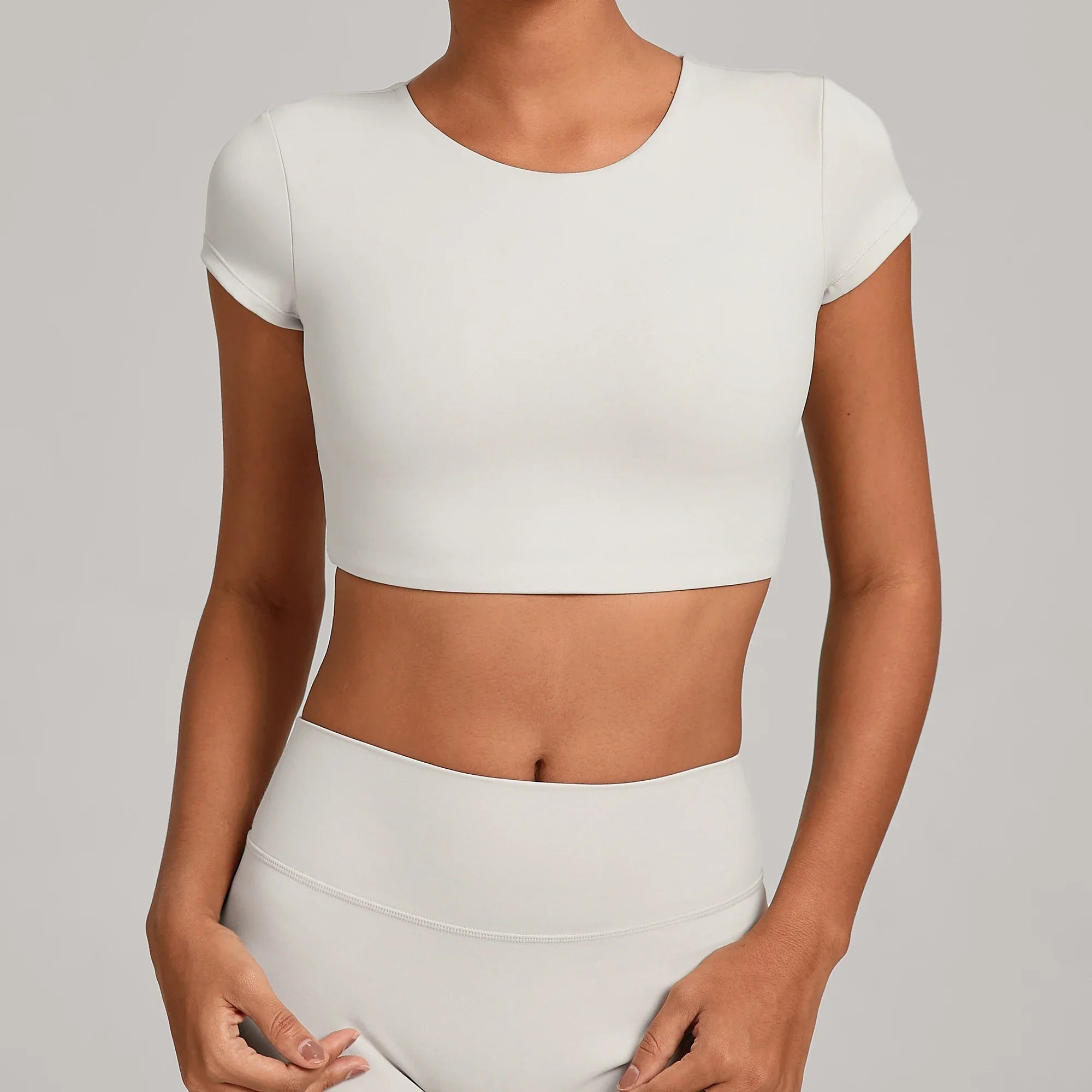 No Padded Women's Yoga T-shirt Short Sleeves Bra Backless Fitness Top Beautiful Back Gym Clothes Form-fitting Running Tee