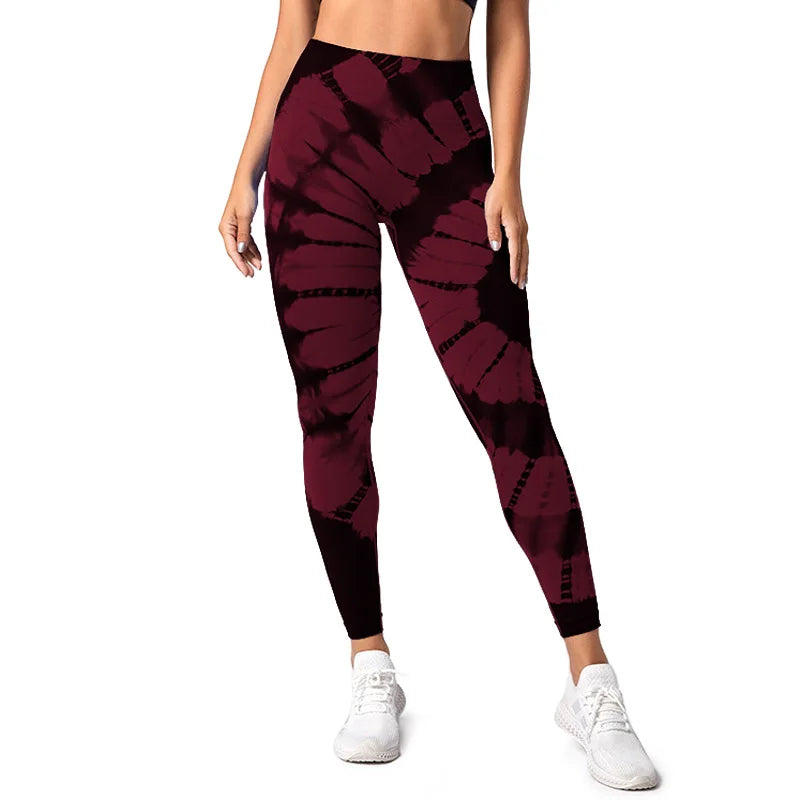 New Tie-Dye Seamless Yoga Leggings Breathable Gym High Waist Sports Leggings Women  Fitness Running Exercise Hip Lift Pants