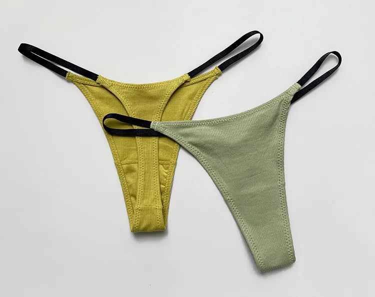 Sexy Women Panties G String Candy Color Thong Cotton Seamless Girls Briefs Fitness Low Waist T-back Intimates Size S-XL