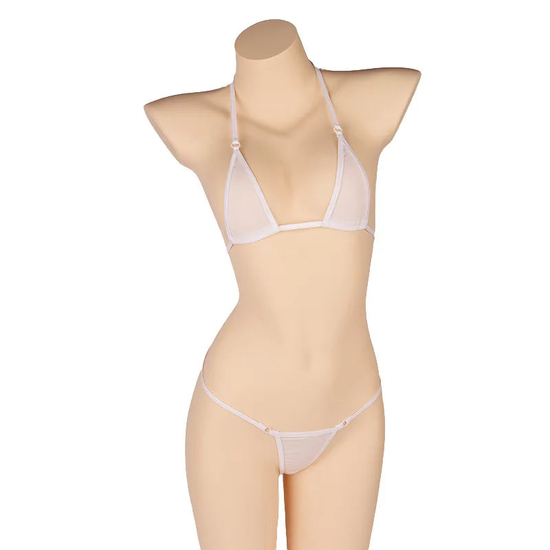 DEKA Solid Transparent Bikini Women Mini Micro Bikini Set Bandage Thong Underwear G-String Bra Swimsuit Brazilian Swimwear