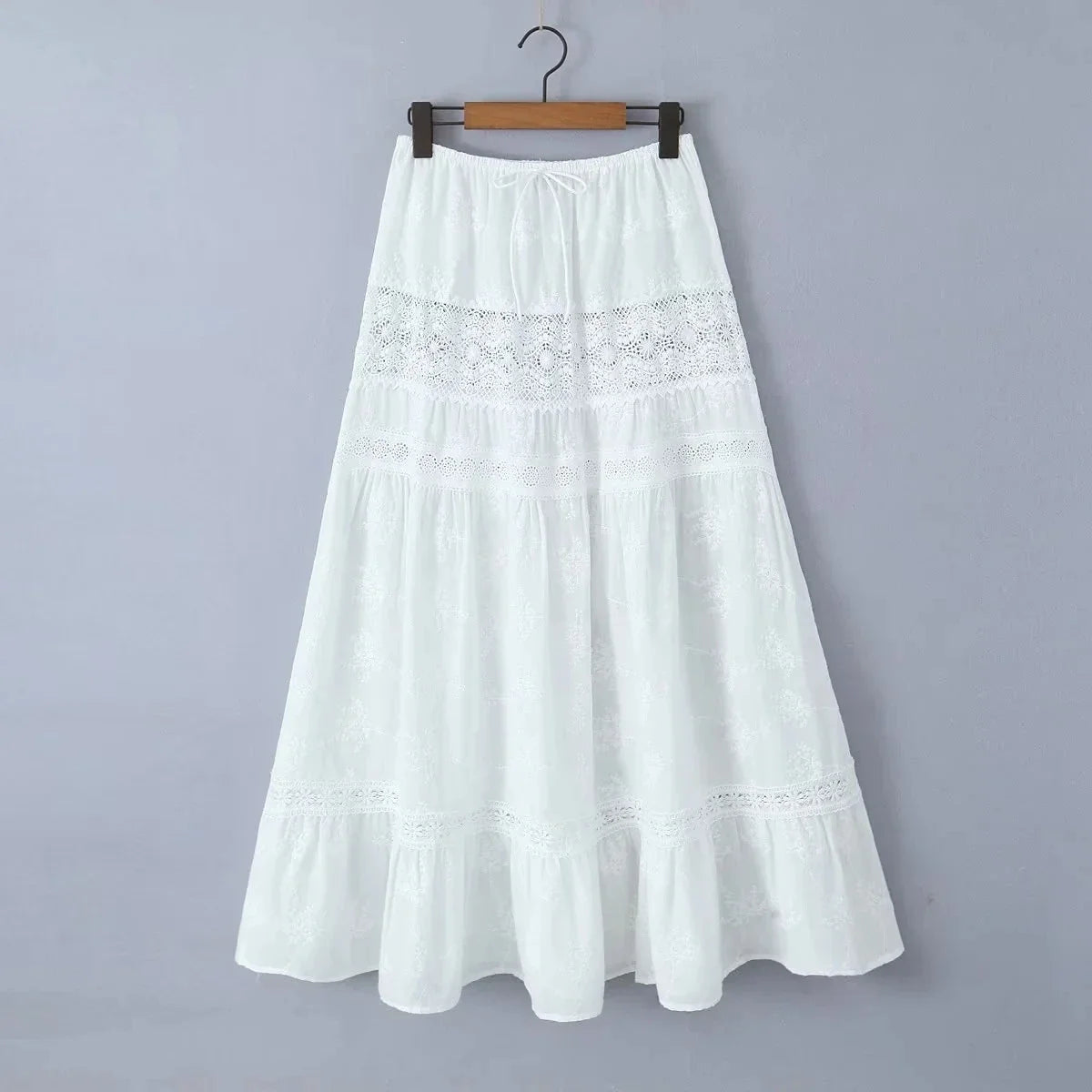 Lace Skirt Set Dress Summer Women Beach Holiday Sexy Cotton Matching Set Outfits Spring White 2 Pcs Vestidos Female Set 2025