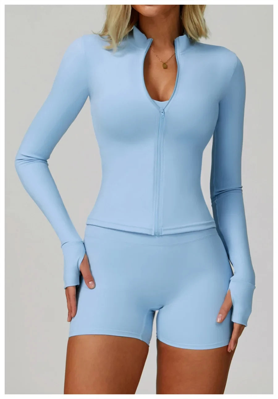 New Sportswear Seamless Yoga Set Gym Clothes Sportswear Long sleeved jacket Women Fitness Set Tracksuits Sports Bra Gym Leggings