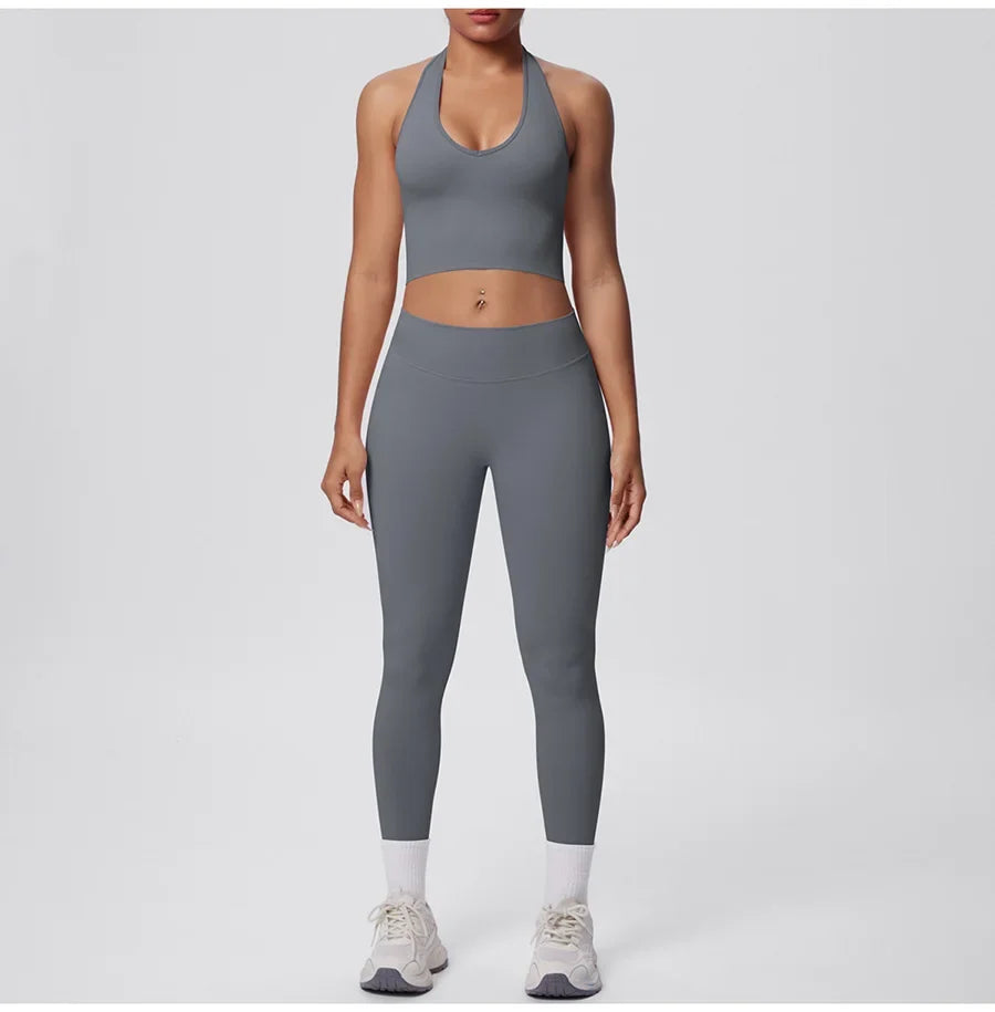 2pcs Yoga Set Gym Outfits Clothes Athletic Wear Yoga Suits For Women Fitness Set Tracksuits Sports Bra Gym Leggings Sportswear