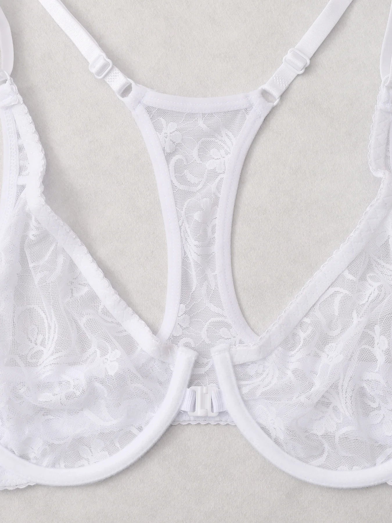 3-Piece Plus Size Lingerie With Lace Front Buttons For Women Brassiere  Adjustable Underwear Comfort And Breathability Bra