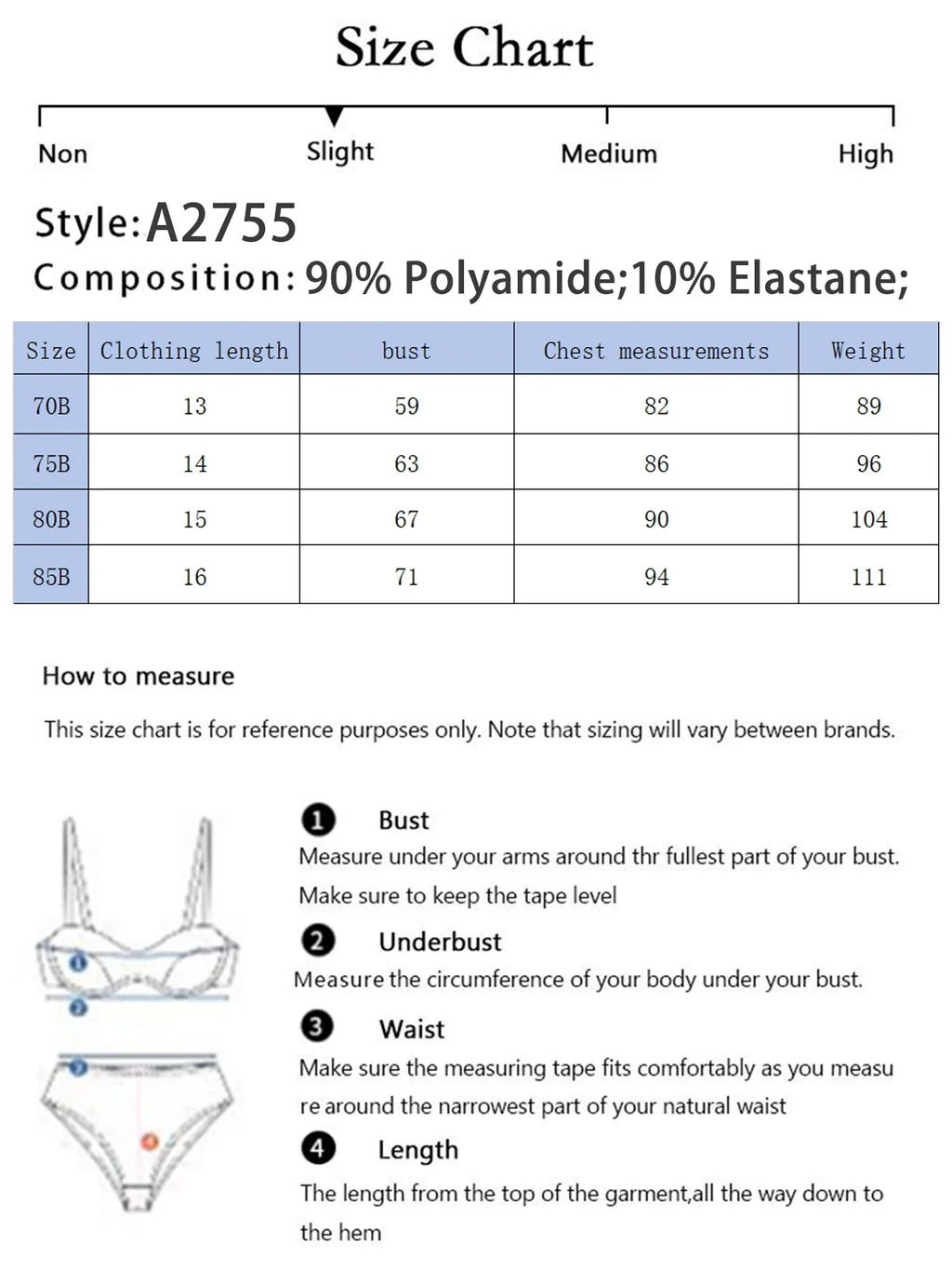 Women's Sexy U-shaped 3/4 Bra Underwear Set Solid Color Steel Ring Gathering Push Up Everyday Versatile Underwear Set A2755