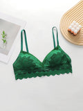Women's sexy embroidered flower lace lingerie without steel ring gathered push up straps adjustable for daily comfort bra MR2686