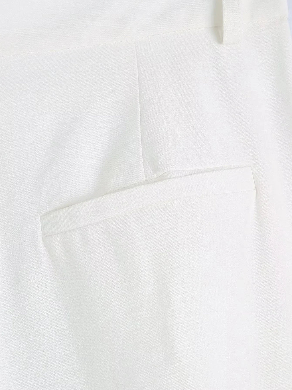 Foridol White Cotton Linen Long Pants Set Sleeveless Vest Pants Suit Office Lay Autumn Summer Wide Leg Casual Fashion Set Outfit
