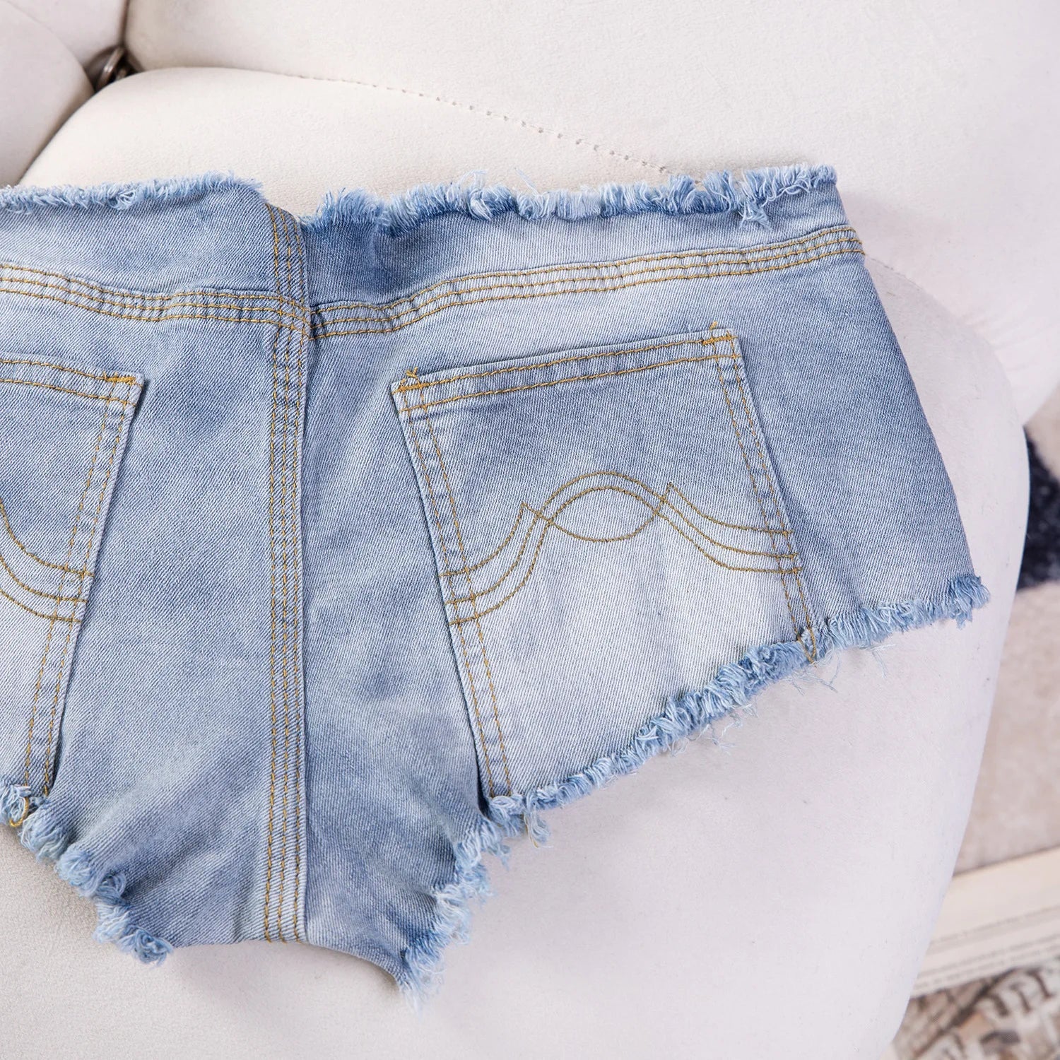 Summer Sexy Hotpants Women's Elastic Low Waist Denim Shorts Female Streetwear Club Bra Sexy Mini Jean Hot Pants Charming 13O1