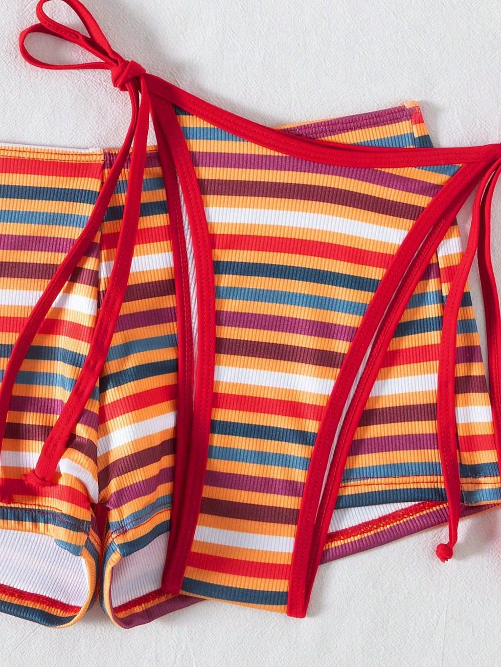 DEKA New Rainbow Striped Bikini Set Women Triangle Swimsuit Micro Swimwear Print Bathing Suit Brazilian Biquini Beach Wear