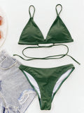 Bikini 2026 Sexy Green Cross Back Straps Swimwear Swimsuit Women Bikinis Set Bathing Suit Beach Bikini Female Push Up Banadores