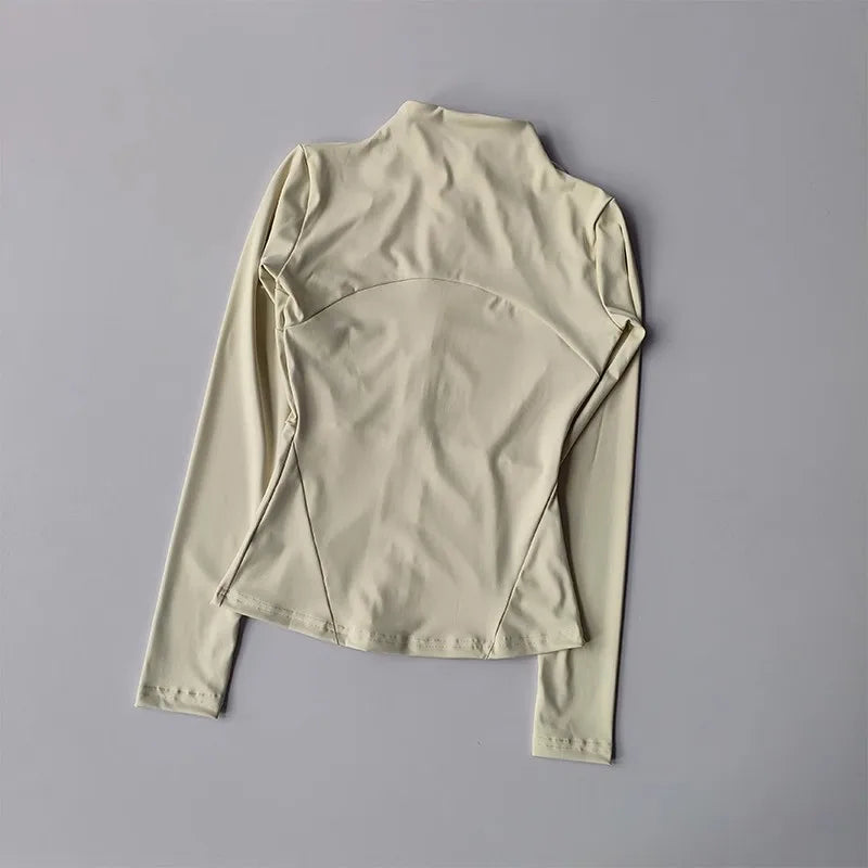 Women's High-End Yoga Suit with Standing Collar Long-Sleeved Sports Jacket for Running And Training Windproof Fitness Jacket