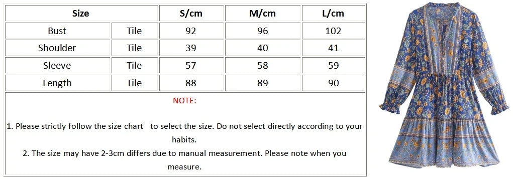 Foridol Bohemian Printed Floral Women Long Dress with Sleeve Spring Summer New in Midi Vestidos Casual Beach Boho Dress Women