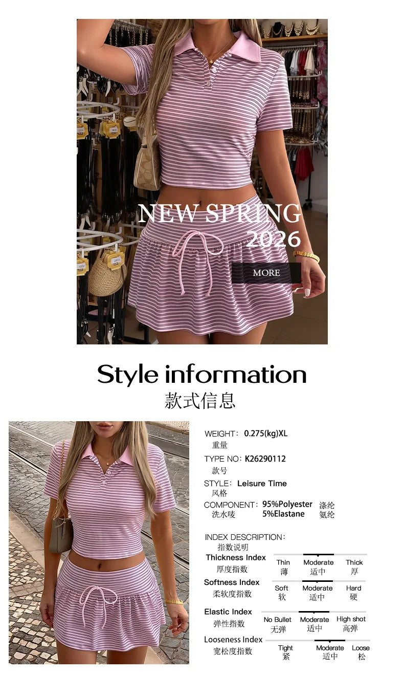 Summer sports casual suit short sleeve T-shirt short skirt suit