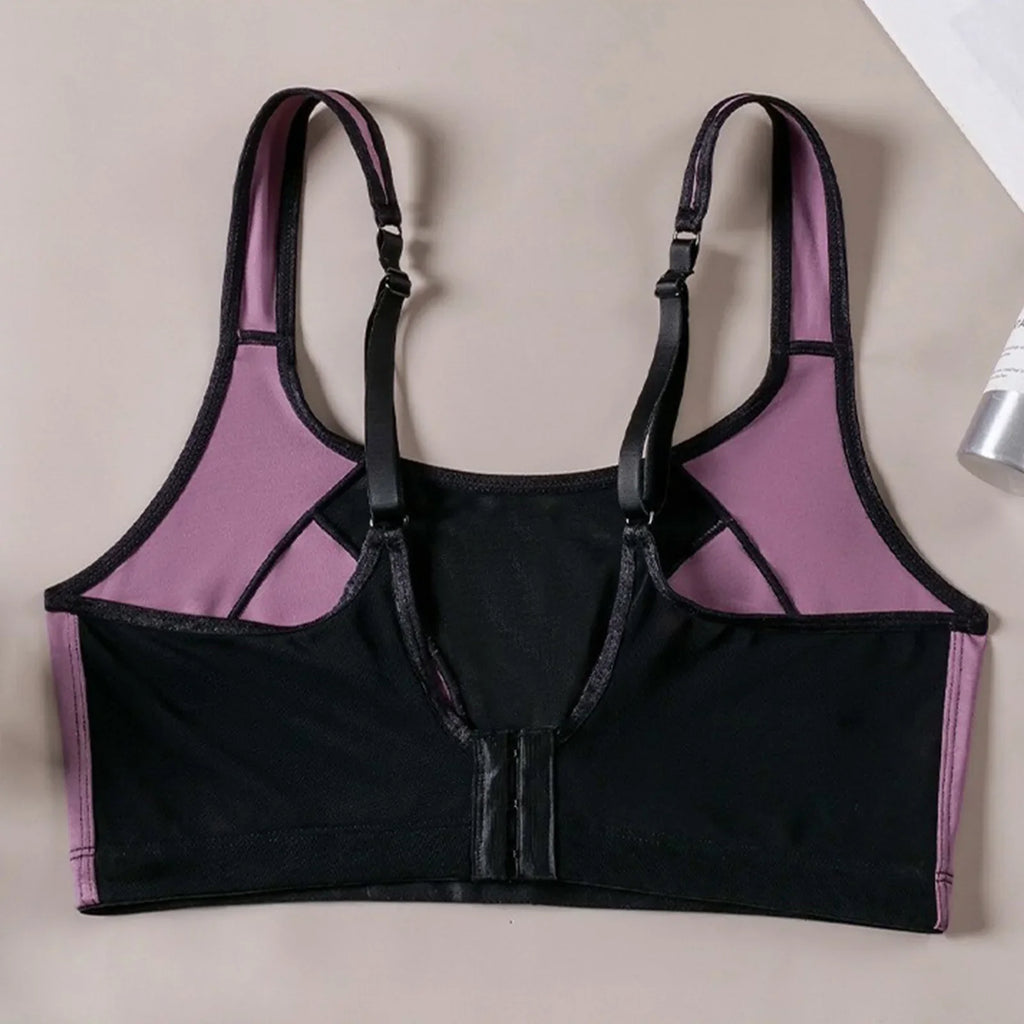 Women Sports Bra Sheer Mesh Patchwork Racerback Yoga Bra Breathable Quick Dry Workout Crop Top Gym Running Fitness Underwear
