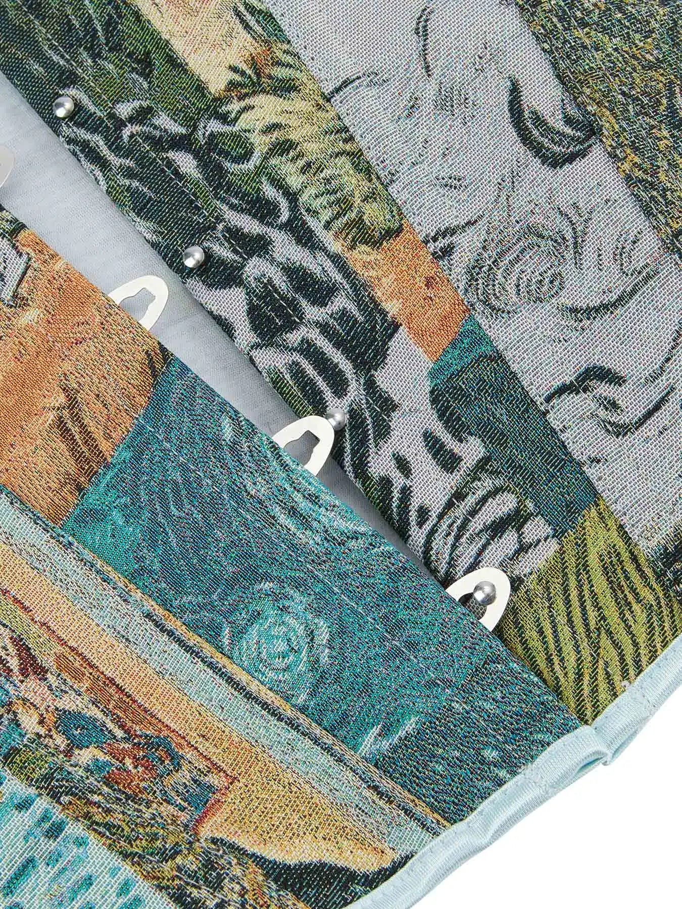 New retro palace style corset oil painting style jacquard fabric gathers waist and wears corsets.
