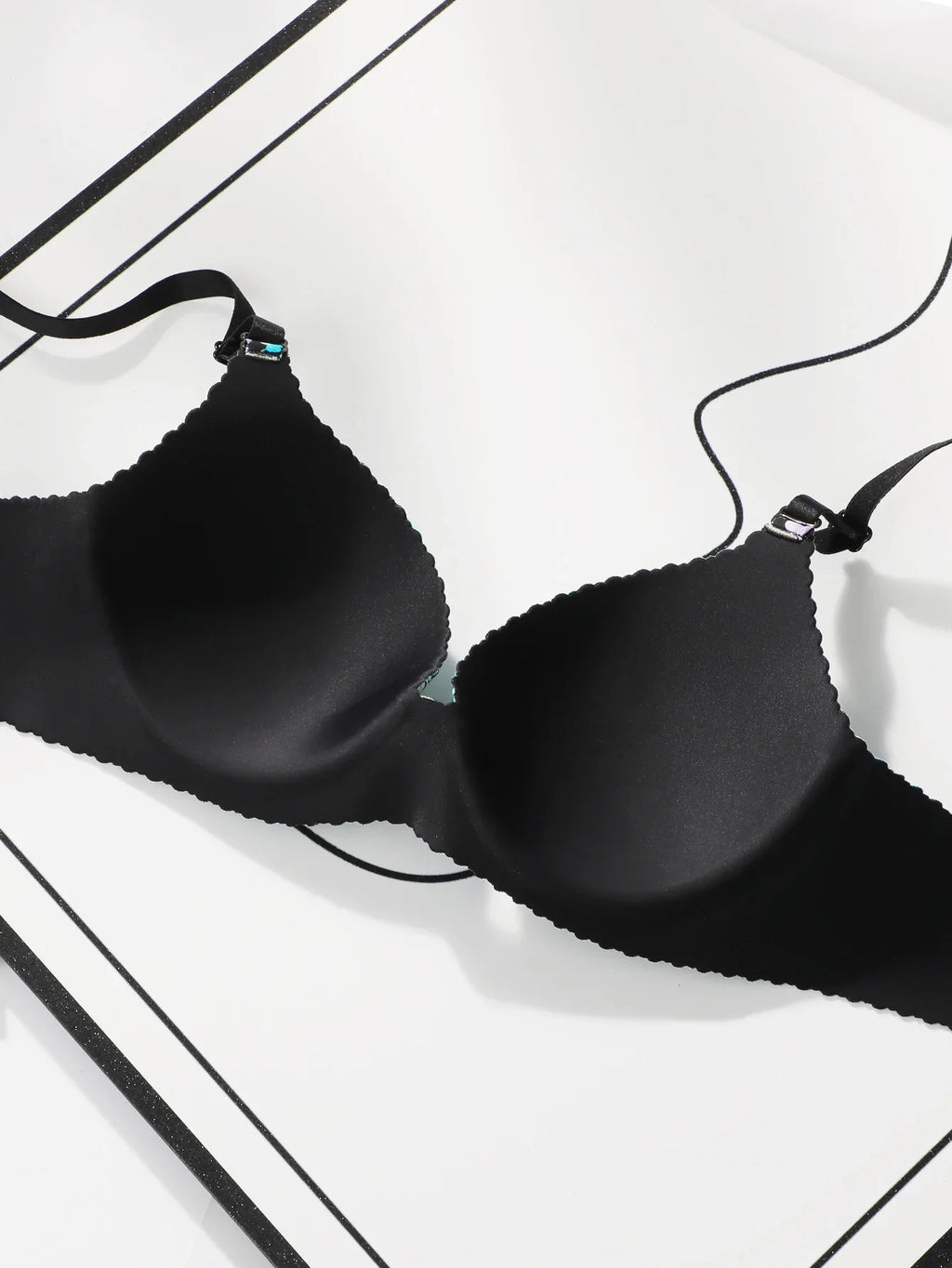 Women's Sexy One-piece Bra With Small Floral Patterns Without Steel Rings Gathered Push Ups Daily Comfortable Underwear A5033