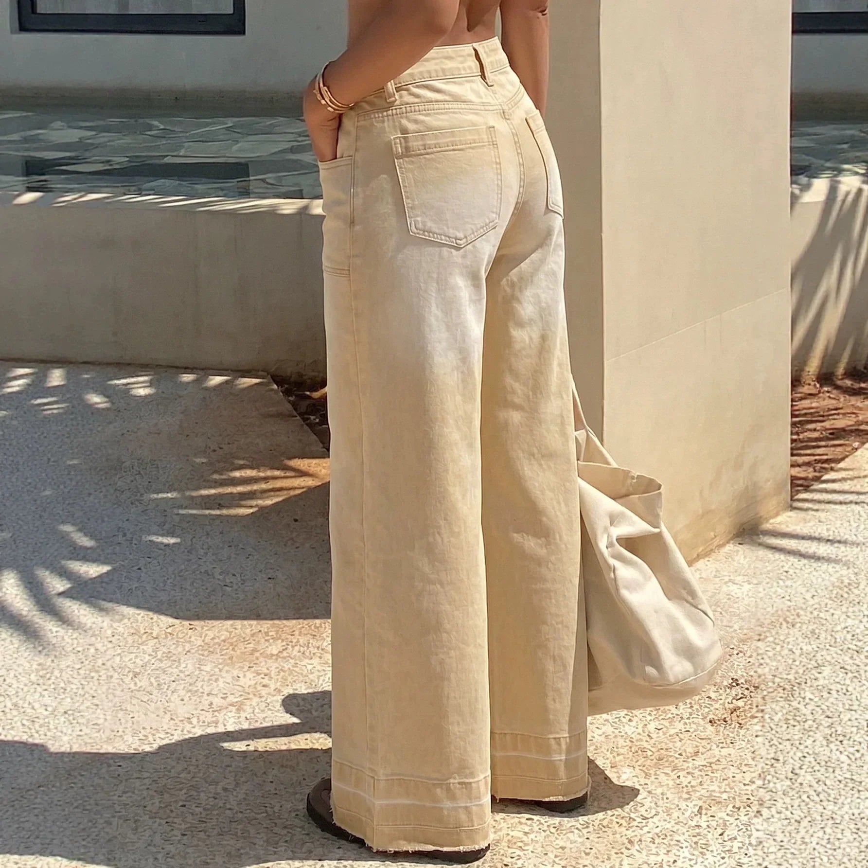 European and American style 2026 women's jeans wide leg pants jeans pants trousers