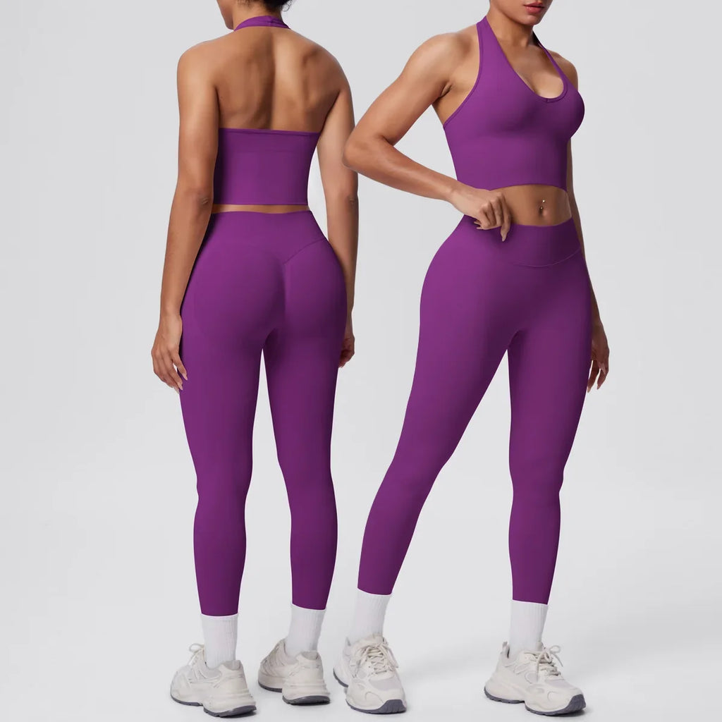 2pcs Yoga Set Gym Outfits Clothes Athletic Wear Yoga Suits For Women Fitness Set Tracksuits Sports Bra Gym Leggings Sportswear